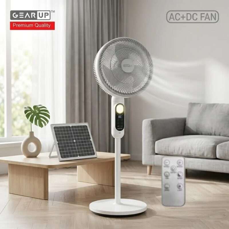 Rechargeable BLDC Solar Stand Fan (2)