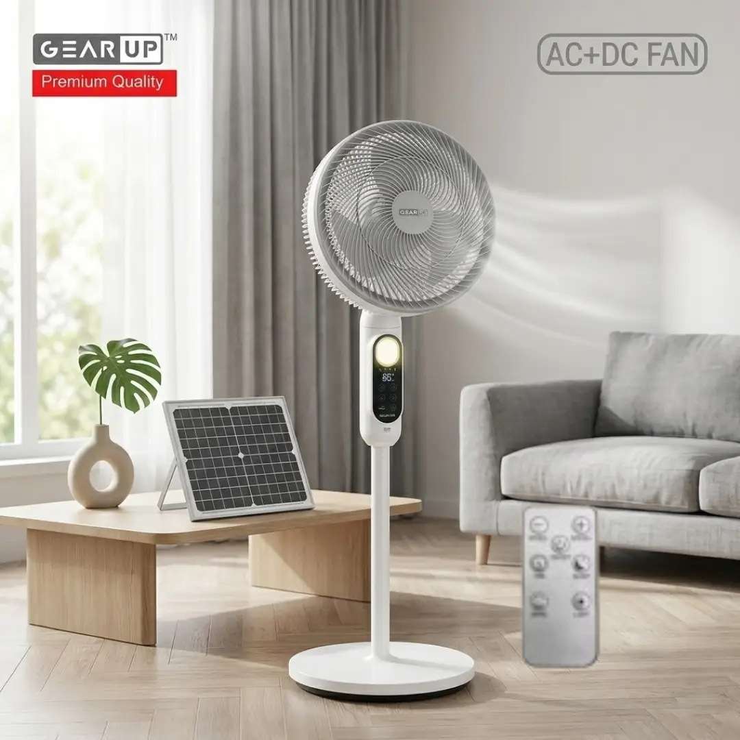 Rechargeable BLDC Solar Stand Fan (2)